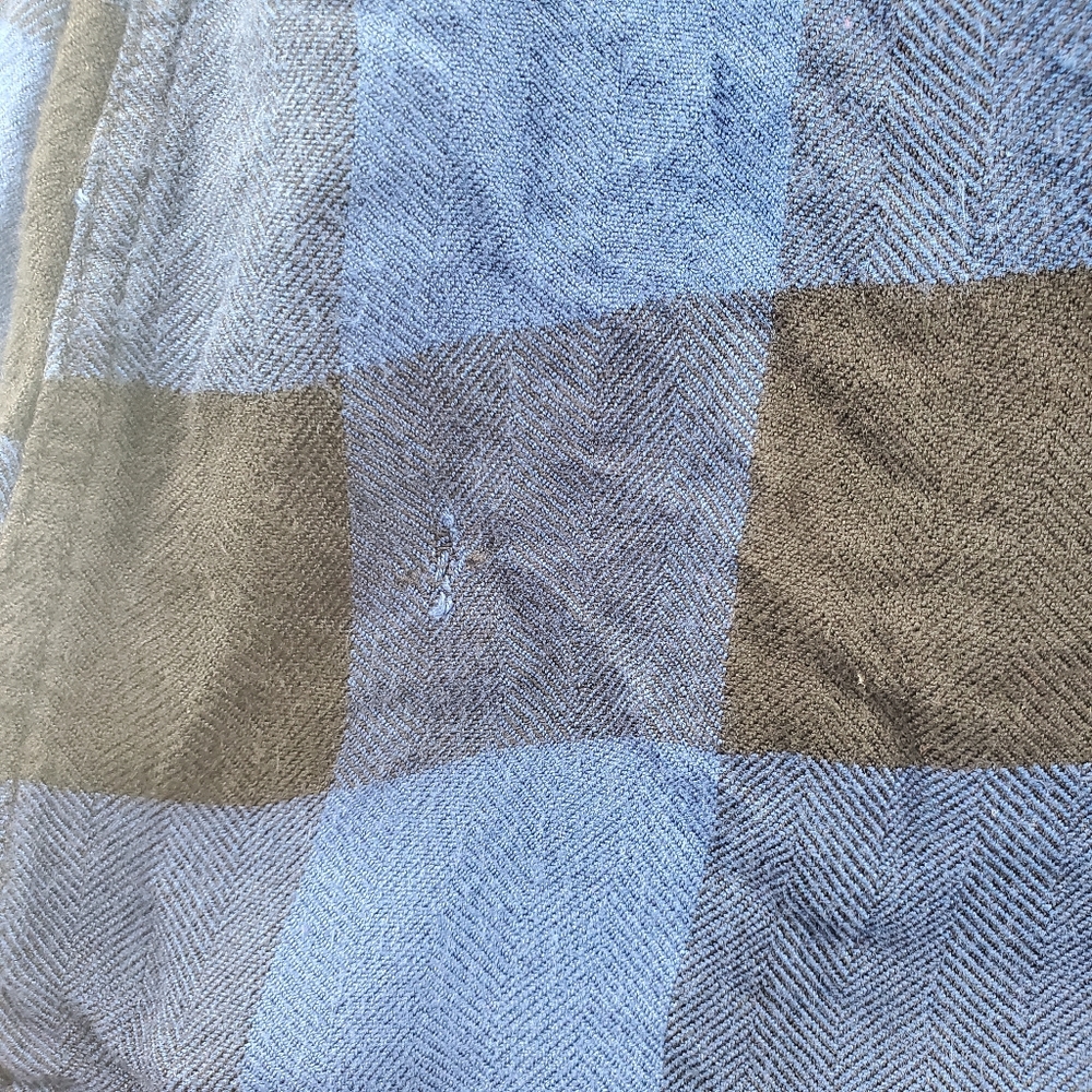 Anthropologie Beachlunchlounge Blue Flannel Button Up Shirt - Picture 6 of 6
